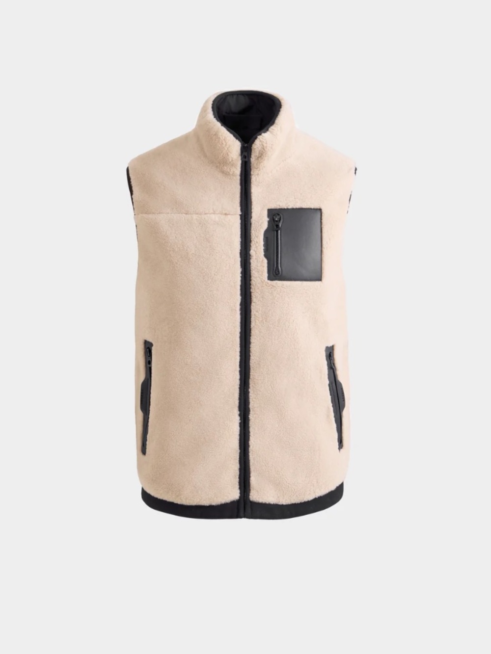 Rudsak Rummy Vest Faux Sherpa Unisex Limited Edition Vanilla Black Sz 1